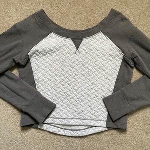 Zella Gray & White Crewneck